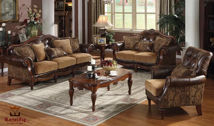 Wooden Antique Sofa Set- Handcrafted From Premium Materials - Shop Online- Brand Royalzig Luxury Furniture