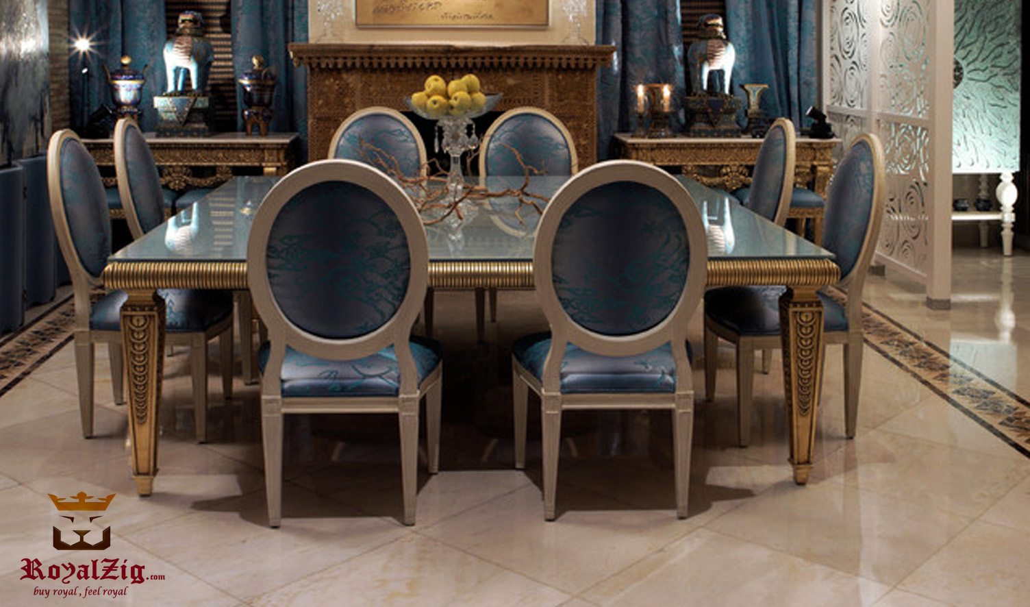 Antique Golden Luxury Dining Table