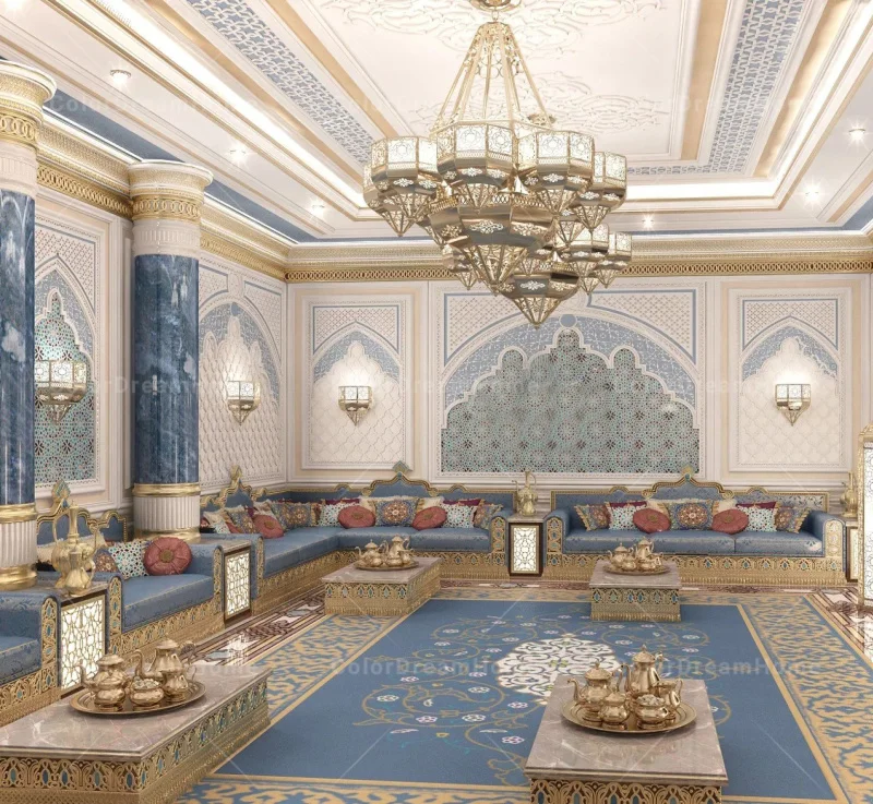 Luxurious Arabic Majlis Designs - Custom Made Designs Available in Wood Carving Style Brand Royalzig Luxury Furniture 